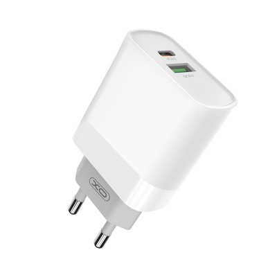 Incarcator Universal 1 x USB 1 x USB-C - Doar Priza (Alb) XO L64 PD foto