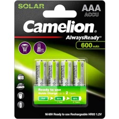 Set 4 acumulatori pentru Lampi Solare AAA, HR03, 600 mAh, Camelion