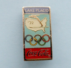 Insigna Pin Coca Cola - LAKE PLACID &amp;#039;32 foto