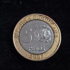 M3 C50 - Moneda foarte veche - 5 pesos - Republica Dominicana - 2007