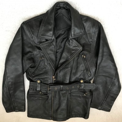 GEACA NEAGRA BARBATI PIELE MOTO MOTOR CHOPPER ROCKER PILOT STRADA 5 BUZUNARE foto