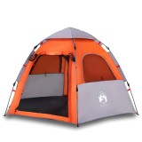 Cumpara ieftin Cort camping cabana 4 persoane gri/portocaliu setare rapida