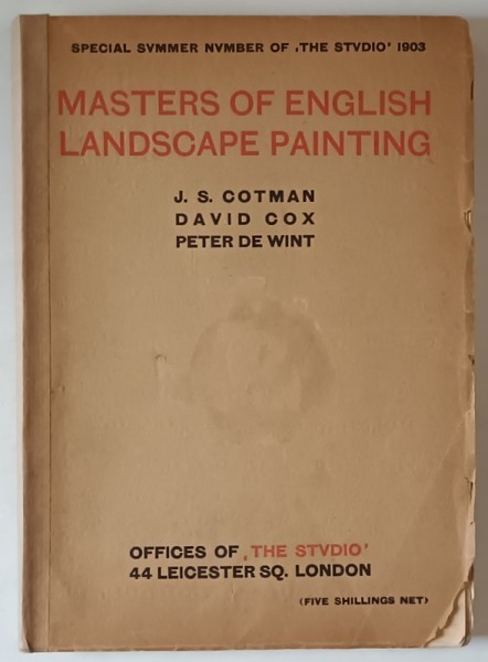 MASTERS OF ENGLISH LANDSCAPE PAINTING by J. S. COTMAN ... PETER DE WINT , 1903