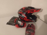 Cumpara ieftin Casca Moto Enduro ATV Ochelari Manusi Cagula ABS, Marime S-XL, Certificata ECE