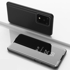 Husa Samsung Galaxy S20 Ultra Flip Cu Stand Tip Oglinda Neagra foto