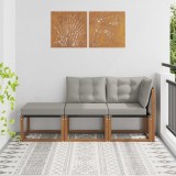vidaXL Unități de canapea modulară de exterior 3 Bucată natural 900626