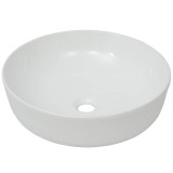 Cumpara ieftin Chiuveta de baie din ceramica, rotunda, 41,5 x 13,5 cm, alb