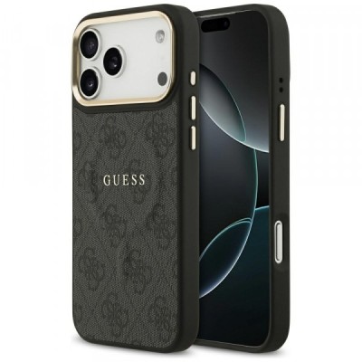 Husa MagSafe pentru Apple iPhone 17 Pro Max, Guess, 4G Classic, Neagra foto
