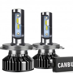 SET 2 LEDURI H4 SUPER CANBUS , 80W,10.000LM 12V-24V ALB 6000K