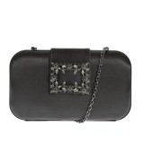 Geanta plic neagra cu pietre acrilice
