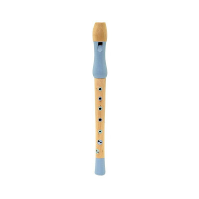 Flaut jucarie muzicala din lemn, albastru, MAMAMEMO EduKinder World foto