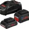 Bosch 2xGBA18V + GAL1880CV Set 2 acumulatori Li-Ion, 18V, 1x4Ah, 1x5.5Ah + Incarcator rapid de 8Ah - 4059952560083