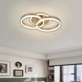Lustra LED cu telecomanda STEPHANIE, 55W, 2 Cercuri, lumina Rece/Calda/Neutra, Dimabila, Auriu