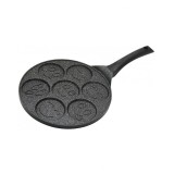 Tigaie Clatite/Oua Aluminiu 27cm Magic Home, Rotunda, Antiaderenta, Neagra