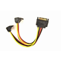 SATA Power splitter cable with angled output connectors 0.15m