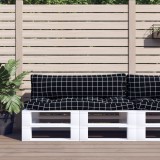 Gossi perne pentru paleti, 2 buc, negru, model carouri, textil oxford