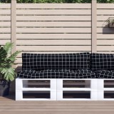 Perne pentru paleti, 2 buc, negru, model carouri, textil oxford GartenMobel Dekor, vidaXL