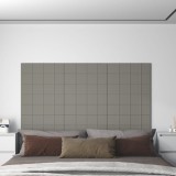 VidaXL Panouri de perete 12 buc. gri deschis 60x15 cm catifea 1,08 m&sup2;