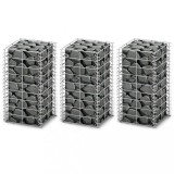 Set gabioane, 3 buc., sarma galvanizata, 25 x 25 x 50 cm GartenMobel Dekor, vidaXL