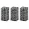 Set gabioane, 3 buc., s&acirc;rmă galvanizată, 25 x 25 x 50 cm