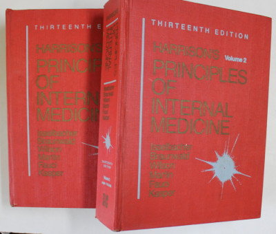 HARRISON &amp;#039; S , PRINCIPLES OF INTERNAL MEDICINE , THIRTEENTH EDITION , VOLUMES I - II by KURT J. ISSELBACHER ... DENNIS L. KASPER , 1994 foto