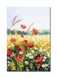 Cumpara ieftin Tablou maci si margarete in camp pictat manual living, dormitor, 60x40cm ulei pe panza in cutit efect 3D, Valentin Pop