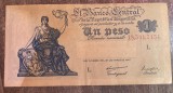 B11 5 - Bancnota foarte veche - Argentina - 1 peso - 1947