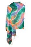 Esarfa curcubeu din casmir, Dacali, verde, 185 x 75 cm, Marime universala