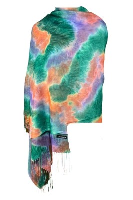 Esarfa curcubeu din casmir, Dacali, verde, 185 x 75 cm foto