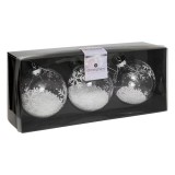 Set 3 globuri Craciun din sticla, diametru 8 cm, transparente Household NewTrend