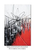 Cumpara ieftin Tablou abstract pictat manual, Improvizatie in abstract 2, 90x60cm ulei pe panza in cutit efect 3D, gata de agatat pe perete