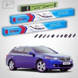 Cumpara ieftin Ștergătoare Honda Accord Gen VIII Tourer (CW) Estate 2008-2015 | Set Față și Spate Flat Premium &ndash; TeamCar&reg;