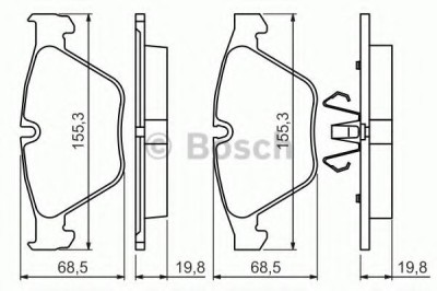 Set placute frana,frana disc BMW Seria 3 (E90) (2005 - 2011) BOSCH 0 986 494 354 foto