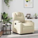 vidaXL Fotoliu rabatabil, crem, piele ecologică 372390