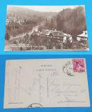 Carte Postala circulata anul 1930 Baile Slanic Moldova - Cazinoul, Hotel Central, Sinaia, Printata