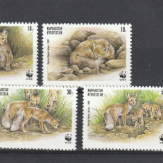 kyrgyzstan 1999-WWF,Fauna,Vulpe corsac,serie 4 val.,MNH,Mi.168-171