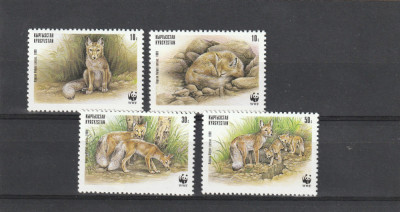 kyrgyzstan 1999-WWF,Fauna,Vulpe corsac,serie 4 val.,MNH,Mi.168-171 foto