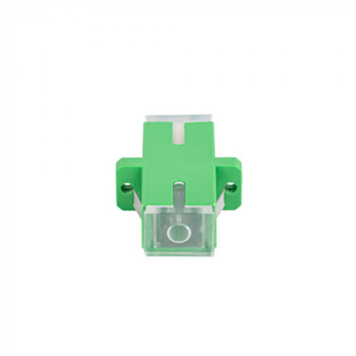 Adaptor retea fibra optica cu conectori SC APC, Lanberg 43380, SM SIMPLEX, cu capace transparente, verde