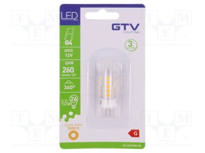 Lampă LED G4 12V 3W 260lm 3000K GTV Poland foto