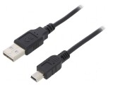 Cablu USB 2.0 A la B mini, 1m, negru, Digitus