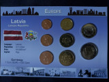 Euro set - Letonia 2014 de la 1 cent la 2 euro, 8 monede, Europa