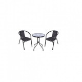 Set masa cu 2 scaune balcon ALESIA, negru antracit, Strend Pro