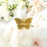 Cocarda fluture plexiglas oglinda aurie personalizata