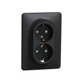 Cumpara ieftin Priza dubla schuko cu protectie copii Schneider Sedna antracit SDD314221