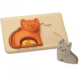 Cumpara ieftin Puzzle din lemn - Cat | Plan Toys