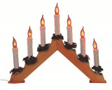 Piramida cu lumanari pentru Craciun, becuri tip flacara, lumina rosie