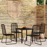 vidaXL Set de mobilier pentru grădină, 5 piese, negru 3099090
