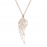 Angela - Colier personalizat aripa din argint 925 placat cu aur roz, Bijubox