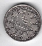 GERMANIA 1/2 JUMATATE MARCA MARK 1905 A ARGINT STARE FOARTE BUNA