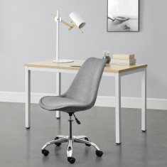 Scaun birou Atherton-T rotativ gri deschis [en.casa] HausGarden Leisure